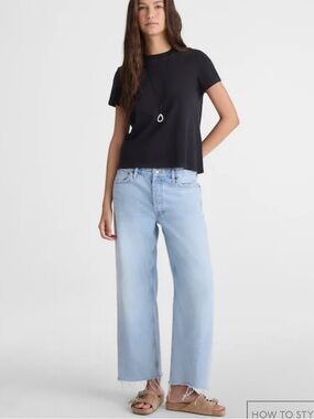 Madewell Low-Slung Baggy Crop Jeans in Foster Wash